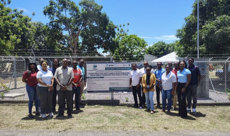 Department of Environment’s launch of the constructed wetland wastewater treatment system at Taylor’s Housing, Basseterre.